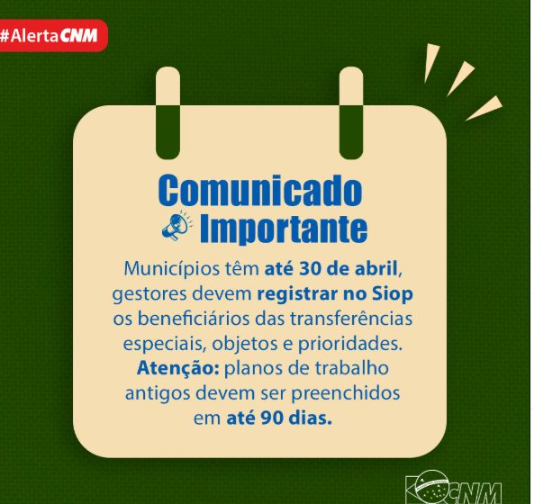  Gestores têm até 30 de abril para indicar emendas parlamentares de 2025