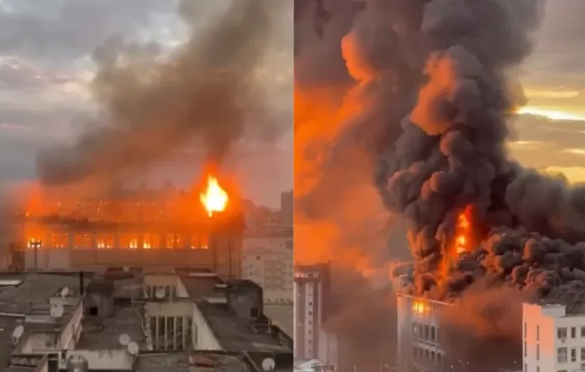  Incêndio atinge colégio centenário no centro de Santa Maria