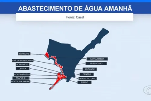 Falta de água pode afetar bairros de Maceió nesta quarta; veja quais