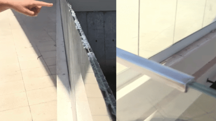 Peças de proteção de parapeitos de vidro são furtadas no parque linear do Salgadinho