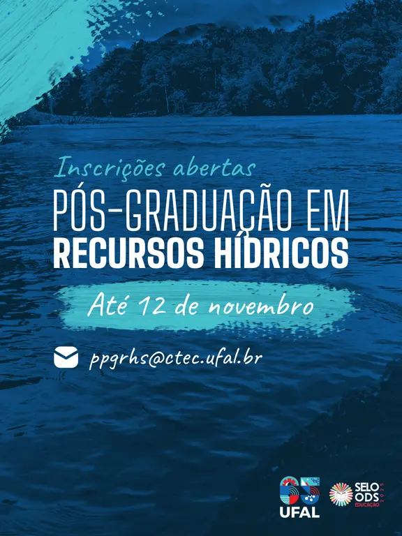 Ufal abre inscrições para pós-graduação em Recursos Hídricos e Saneamento
